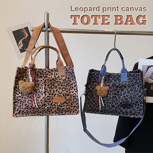 🐾Leinwandtasche mit Leopardenmuster👜