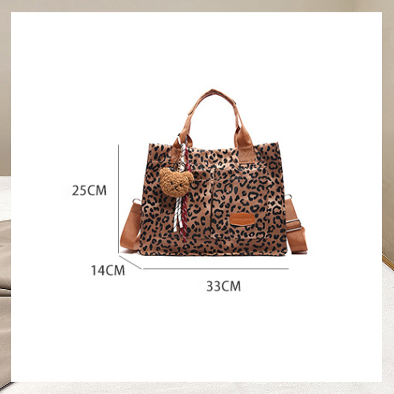 🐾Leinwandtasche mit Leopardenmuster👜